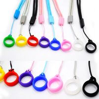 Wholesale Disposable E cigarettes Lanyards Nylon Lanyard with mm Silicone Ring Colorful necklace string neck Ecig Pods Accessories