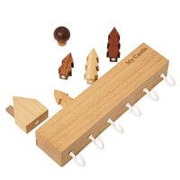 Wholesale Hooks Rails pc Punch free Keys Hook Creative Jewelry Hanger Wall mounted Wooden Home Decoration
