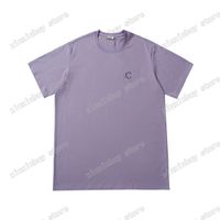 Wholesale 21ss men women designer t shirts polos Letter embroidery Smooth fabric paris clothes short sleeve mens shirt tag Purple blue black