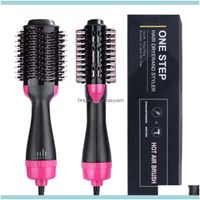 Wholesale Dryers Care Tools Productsone Step Volume Adjustment Hair Dryer Salon Air Paddle Styling Brush Negative Ion Generator Electric Straight Cu