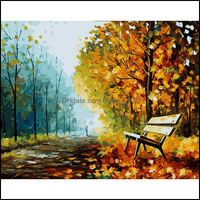 Wholesale Paintings Arts Crafts Gifts Home Garden Diy Oil Painting By Numbers For Adts Scenery Autumn Park Bench Art Supply Acrylic Coloring Decora
