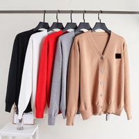 Wholesale 2021 Men s Fashion Plus Size Designer Sweater Ladies Slim Couple Casual Chest Embroidery Autumn Winter Luxury Knitted Multicolor Optional Cardigan Jacket