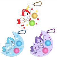 Wholesale DHL Shipping Fidget Sensory Push Bubble Rainbow Pony Backpack Pendant Board Game Anxiety Stress Reliever Kids Adults Autism Needs Birthday Gifts CT29w