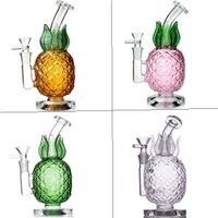 Wholesale colorful Hookahs pineapple shape recycler glass bong dab rig Glass Smoking water Pipes Glass Bubbler Water Bongs With mm Joint cm tall