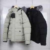Wholesale Long Designes Black Tag Men Fur Collar Moose Jacket Down Coats Mens Warm Man Winter Coat Outwear Jackets Parkas Canada knuckles Doudoune