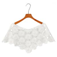 Wholesale Scarves F3MD Women Knit Hollow Out Shawl Wrap Wedding Bridal Bolero Flapper Cover Up Crochet Sunflower Lace Scarf Shrug Cape Poncho