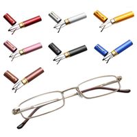 Wholesale Sunglasses PC Unisex Reading Glasses With Tube Case Stainless Steel Frame Metal Resin Eyeglasses Elderly Eyewear