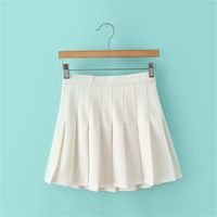 Wholesale Fashion Women Sexy Pleated Mini School Girl Skater Tennis High Waist Flared White Red Female Short Summer Skirt