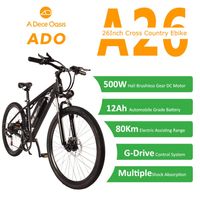 Wholesale EU IN STOCK OFF ADO A26 Electric Bike W Inches Fat Tire Ebike Brushless Motor Foldable Electrical Bicycle V Ah Lithium Ion Battery E bike