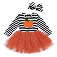 Wholesale Emotion Moms Halloween Clothes for Baby Girl Baby Costume Girls Dresses Pumpkin Orange Kid Dress Halloween Baby Girls Dress G1215