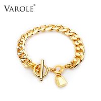 Wholesale VAROLE Cute little lock Bracelet Femme Gold Color Bracelets For Women Armband Fashion Jewelry Friends Gifts H0903