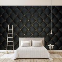 Wholesale Custom Wall Murals D Black Luxury Soft Bag Leather Photo Wallpaper For Living Room Bedroom TV Background Wall Home Decor Mural