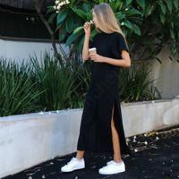 Wholesale Spring Maxi Dress Women Summer Clothes For Party Sexy Vintage Bandage Knitted Boho Casual Black Long Dresses Plus Size Vestido