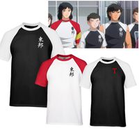 Wholesale Anime T shirt Kojiro Hyuga Cool wear Football france om Captain Tsubasa Japanese Anime Oliver Atom Black soccer men women t Shirts