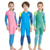 Wholesale Swim Wear One Piece Lycra Wetsuit Kids With Front Zipper Boys Girls Swimsuit UV Protection Full Body Diving Suit Swimming Swimwear