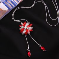 Wholesale Pendant Necklaces MINHIN Chain Collar Luxury Crystal Flower Women Office Lady Statement Jewelry Bijoux Gifts