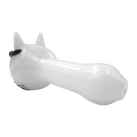 Wholesale Smoking spoon WHITE lovey cat cute animal hand pipes dry herb tobacco pipe with inches length