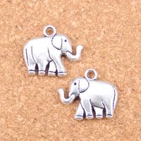 Wholesale 30pcs Antique Silver Plated Bronze Plated two sided elephant Charms Pendant DIY Necklace Bracelet Bangle Findings mm