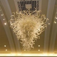Wholesale Contemporary Hanging Kitchen Lamps Wedding Decor Fashion Design Hand Blown Murano Glass Crystal Chandeliers Inches Light Fixture