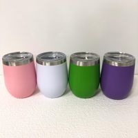 Wholesale Water Bottles oz Wine Tumbler Egg Shape Glasses Stainless Steel Mugs Double Wall Beer Coffee Mug With Lids Christmas Gifts