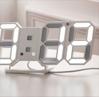 Wholesale Modern Design D LED Wall Clock Modern Digital Alarm Clocks Display Home Living Room Office Table Desk Night Wall Clock Display S2