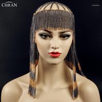 Wholesale Chains Chran Sexy Luxury Fashion Women Punk Multi Layer Metal Head Chain Jewelry Forehead Headband Hair Piece Body CRBJ8061