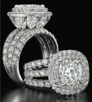 Wholesale 2021 Victoria Wieck Luxury jewelry Couple Rings Sterling Silver Pear Cut Sapphire Emerald Multi Gemstones Wedding Bridal Ring Set