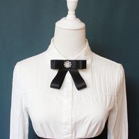 Wholesale Neck Ties Korean Girl College Style Collar Flower Student JK Uniform BowTie El Bank Shirt Crystal cm Womens Fashion Jewelry