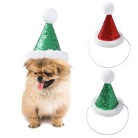 Wholesale Dog Apparel Merry Christmas Small Plush Santa Hat For Pet Cat Year Decoration Cap DIY Headgear Costume Accessories