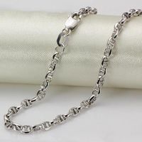 Wholesale Chains Real K White Gold Necklace mmW Anchor Chain Link For Woman Man Stamp Au750 Lobster Clasp