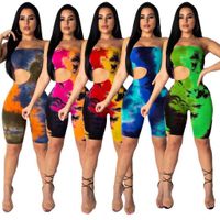 Wholesale Designer dresses listing print one neck open back sexy Jumpsuit in spring and summer women dress fashions woman models