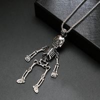 Wholesale Pendant Necklaces Goth Male Necklace Stainless Steel Jewelry Trend Ornaments Human Skeleton Boys Hip Hop Simple Versatile Chain