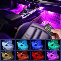 Wholesale LED Car Foot Light Ambient Lamp With USB Wireless Remote Music Control Multiple Modes Automotive Interior Decorative Lights