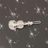 Wholesale Hair Accessories Pc Clip Korean Violin Sweet Hairpins Cute Crystal Rhinestone Headwear Clips Barrette
