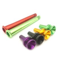 Wholesale Colorful Aluminium Alloy Hookah Shisha Smoking MM Female MM Male Bong Down Stem Kit Filter Dry Herb Tobacco DownStem Bowl High Quality Container Holder DHL Free