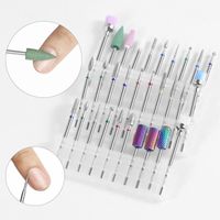 Wholesale Nail Art Equipment box Quality Drill Bits Electric Cuticle Clean Rotary For Manicure Pedicure Tungsten Alloy Grinding Head Sander Tool