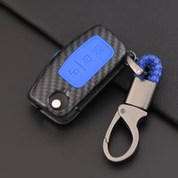 Wholesale 2019 New ABS Carbon Fiber Shell Silica gel car key case Cover For Ford Fiesta Focus Mondeo Falcon B Max C Max Eco Sport Galaxy