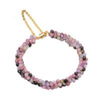 Wholesale GuaiGuai Jewelry Natural mm Faceted Round Natural Multi Color Tourmaline Bangle Bracelet Magnet Clasp Handmade For Women Real Lady Fashion Jewellry