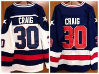 Wholesale VinJim Craig United States Games Ice Miracle Team Hockey Jersey Men s White Blue Jerseys