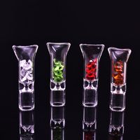 Wholesale new design Mini Glass Filter Tips for Dry Herb Tobacco Rolling Papers with diamond Cigarette Holder Pyrex Colorful Glass Smoking Pipes