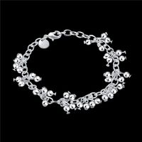 Wholesale Hanging light bead grape silver plate bracelets size CM DMSB085 Unisex sterling silver plated bracelet jewelry Link Chain