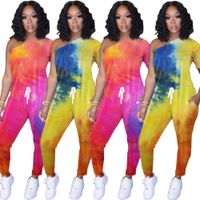 Wholesale cute tie dye jumpsuit China European and American Women s Jumpsuits Rompers Fashionable New Clothing