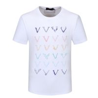 Wholesale mens t shirts for men cotton T shirt round neck double thread spring summer ss letter high street loose trend short sleeve male clothing w57