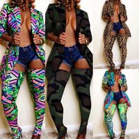 Wholesale Plus Size Camo Leopard Two Piece Pants Women Rave Festival Top Pant Fall Matching Sets Sexy Birthday Club Outfits