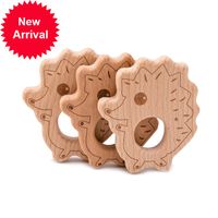 Wholesale Animal Designers Wooden Cartoon Hedgehog Baby Teether Bpa Free for Child Wood Toys OCEH