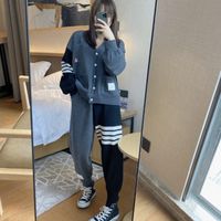 Wholesale Men s Tracksuits Women Knitted Sweater Piece Sets Fashion Slim Tracksuit Autumn Winter Sweatshirt Sporting Suit Female Jumper Outfit