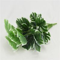 Wholesale 50cm fork Large Artificial Plant Plastic Turtle Tree Leaves Fake Monstera Branch Tropical Green Plant for Bonsai Indoor Decoration K2
