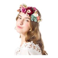Wholesale Handmade Flower Wreath Bridal Headband Headdress Hair Ornament Kid Children Flower Crown Hair Accessories Adjustable jlluhw