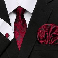 Wholesale Fast Shipping Mens Ties Set Classic Designer Fashion Necktie Set Hanky Cufflinks Silk Ties Gravata Business Wedding Accessories