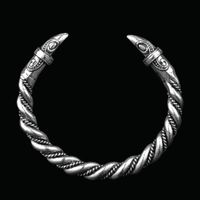 Wholesale Antique Silver Twisted Bracelet Viking Totem Wolves Norse Bangle Viking Wolf Raven Boar Dragon Bangles Bracelets